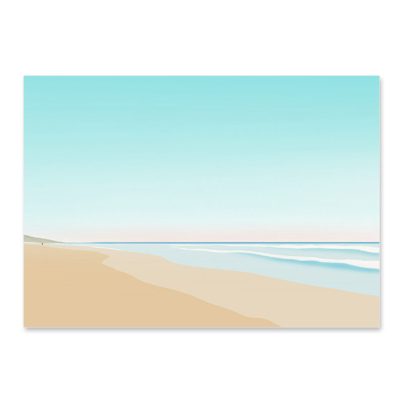 Affiche Lacanau Océan, plage du lion "Flâner" une illustration minimaliste de DENADDA