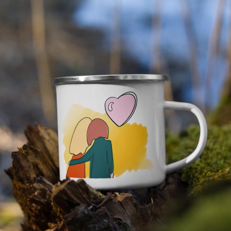 Mug - Made with love Mug en email vintage couple made with love. Collection DENADDA