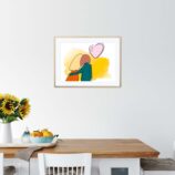 Affiche couple amour dans un cadre, dessin d'un couple amoureux de dos, poster, décoration murale, intérieur, tableau d'une illustration minimaliste de DENADDA.