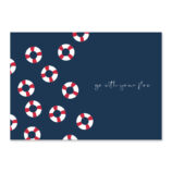 Affiche minimaliste, un dessin avec des bouées et une citation go with your flow, une illustration minimaliste de DENADDA