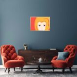 Affiche petite fille dans un cadre, dessin de la petite fille d'Au sommet, poster, décoration murale, intérieur, tableau d'une illustration minimaliste de DENADDA.