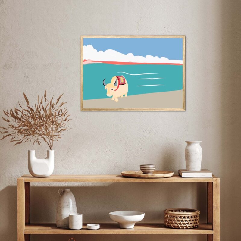 Tableau nature Yack au Tibet "L'origine" DENADDA Tableau décoration intérieur, affiche nature d'un Yack au Tibet. Première illustration de Denadda.