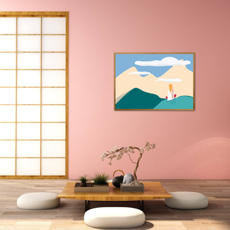 Tableau zen contemplation "Au sommet" DENADDA Tableau décoration intérieur, affiche zen contemplation au sommet. DENADDA.