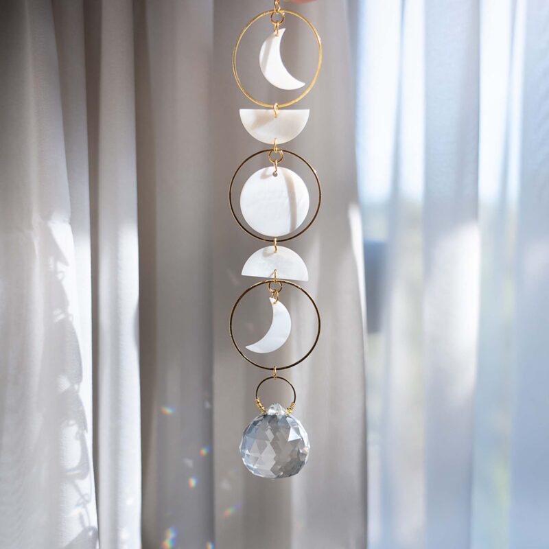 Attrape soleil - Luna Attrape lumière en cristal, suncatcher, lune. DENADDA
