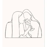 Dessin minimaliste femme. Une illustration réalisé au trait. Du minimalisme avec ce portrait dessiné par Denadda.