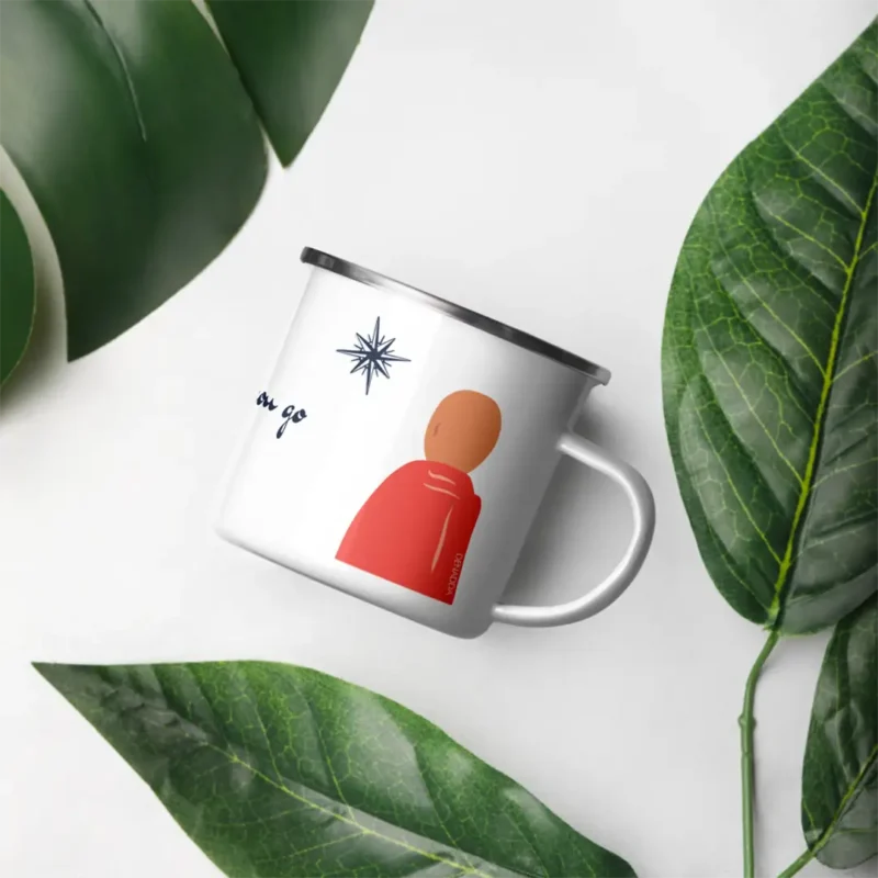 Mug - Zen Mug émaillé avec citation inspirante et bouddha zen. DENADDA