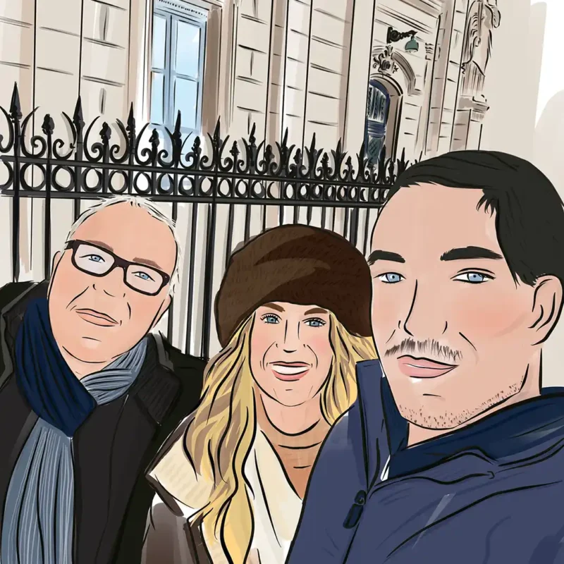 Dessin personnalisé Dessin personnalisé comme cadeau de fête des pères. Création de Denadda