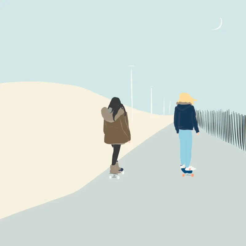 Portrait personnalisé de dos Dessin meilleure amie de dos personnalisé. Une affiche personnalisée de DENADDA.