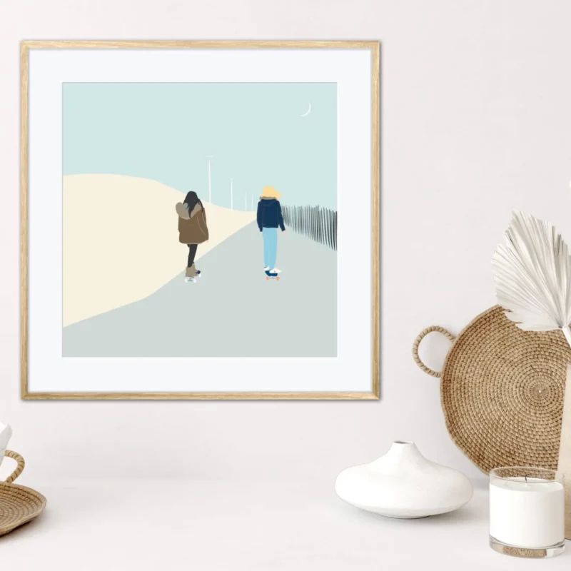 Tableau personnalisé de dos Tableau personnalisé amie. Un portrait de dos dessiné par DENADDA.