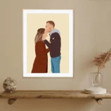 illustration personnalisée d'un couple. Denadda.