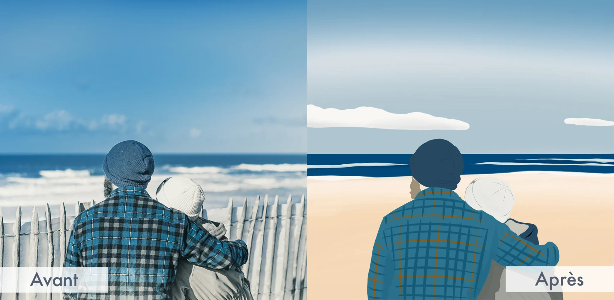 Photo dessin avant après. DENADDA